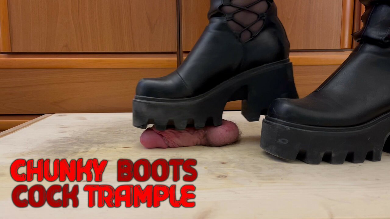 Chunky Aggressive Boots Hard Crushing Cock and Balls – CBT Bootjob Trample with TamyStarly